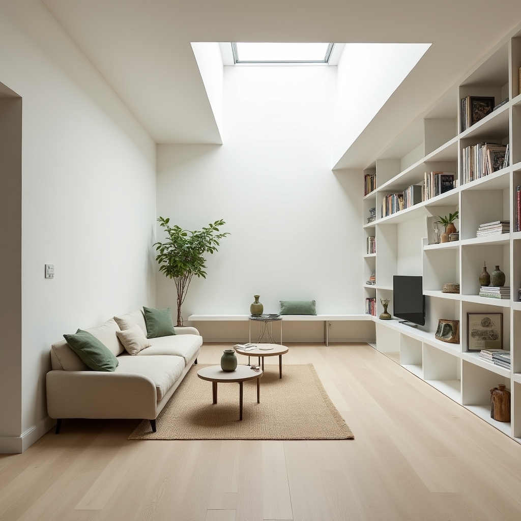 Uspořádaný minimalistický interiér bytu